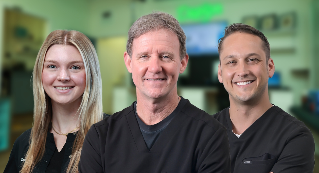 Vero Beach dental implants providers Doctor Josh Heimerdinger Doctor Bruce McDonald and dental assistant Jenna