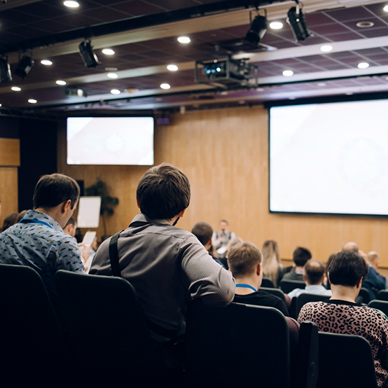 Group of students sitting in a lecture hall